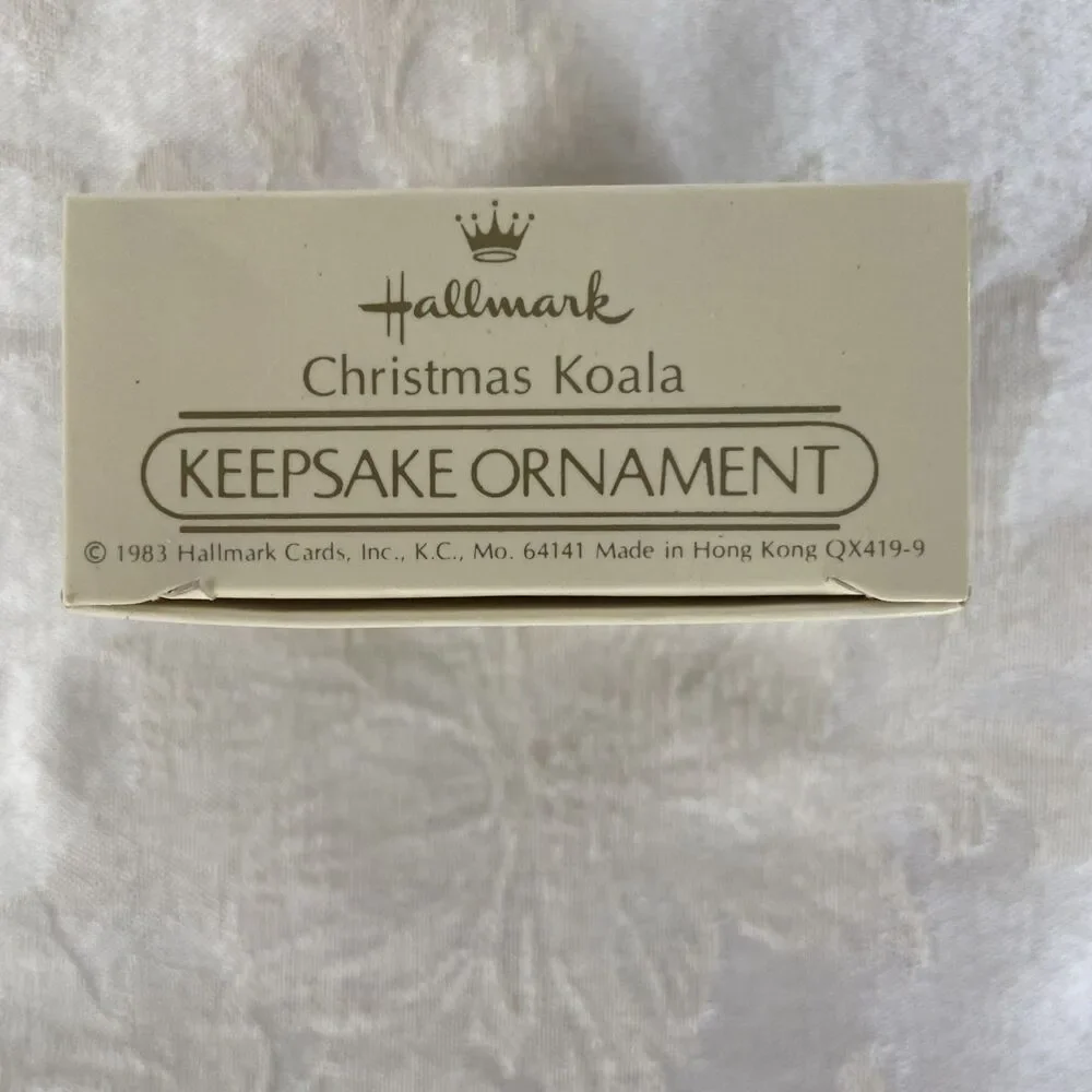 Vintage 1983 Hallmark Christmas Koala Bear w/Tree Keepsake Ornament